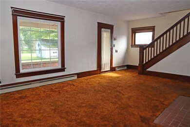 Living Room with Wood Burning Fireplace