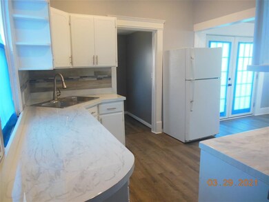 kitchen from basement doorway