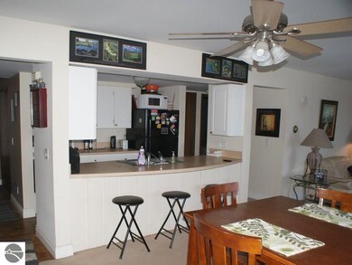 Nice-sized galley style kitchen, with a large isla