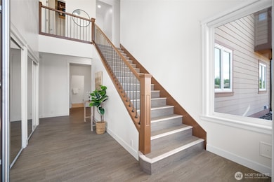 spacious entry with dual coat closets.