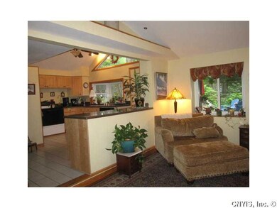 Great Room. The kitchen overlooks the living room.
