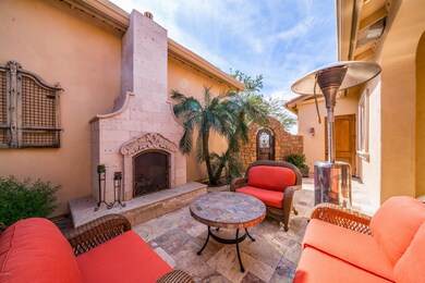Courtyard fireplace