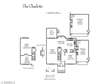 1st Floor Plan - 1 car garage included.