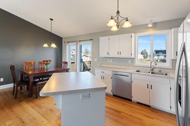 Center island provides more counter space and seating area