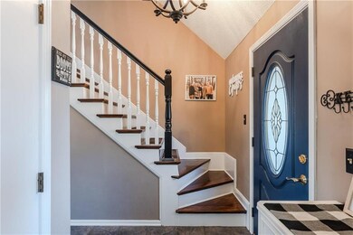 Refreshed staircase highlights the entry