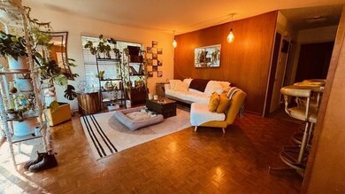 Living area with wooden walls