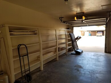 Garage with Storage Shelves