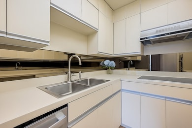 Stainless steel sink.