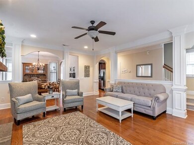 High ceilings and warm wood floors