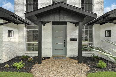 This photo showcases the entrance of a modern home