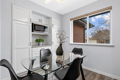 Eat in kitchen area with built ins