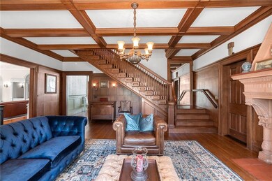 Grand entry staircase with intricate design and detail
