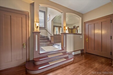 A couple stairs to access the quaint den area. Arc