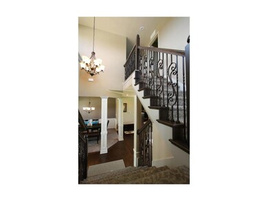 Beautiful iron spindles on staircase
