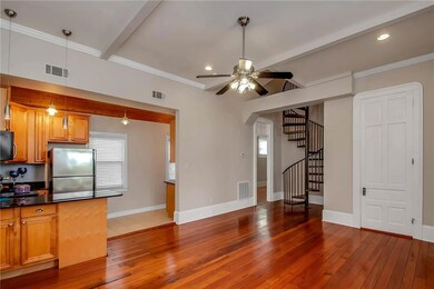 Open Living and Kitchen, 11.5 ft ceiling opens to