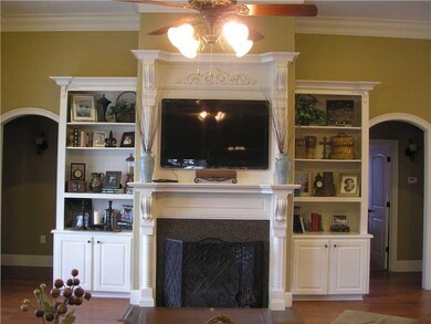 Living Room. Custom built cabinetry with wood burn