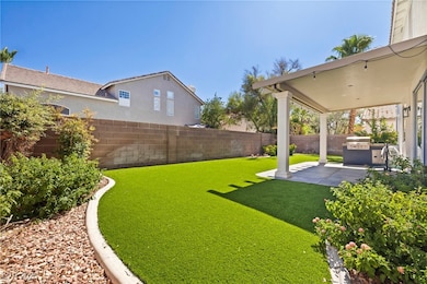 Fenced backyard featuring a patio