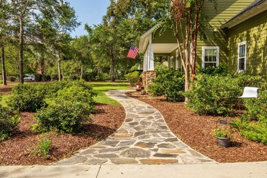 Stone walk way to front door