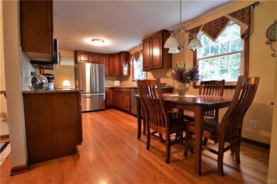 The first floor centers around this kitchen that o