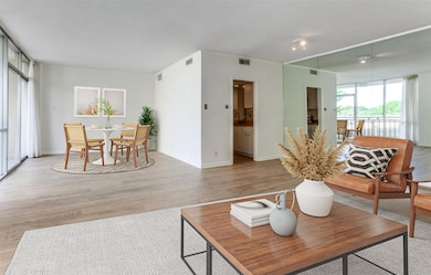 Spacious living-dining area allows for a variety o