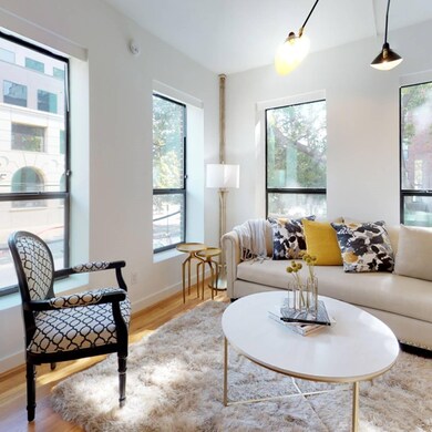Living room with plenty of natural light and light