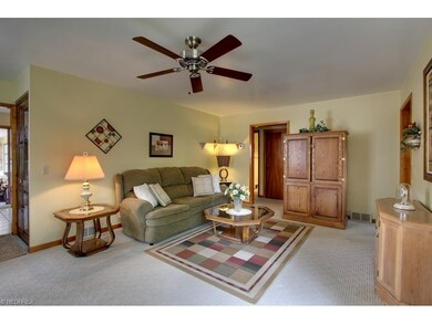 This spacious family room offers a large picture w