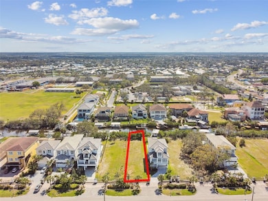 Aerial view of the lot and street.