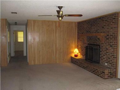 Den with fireplace