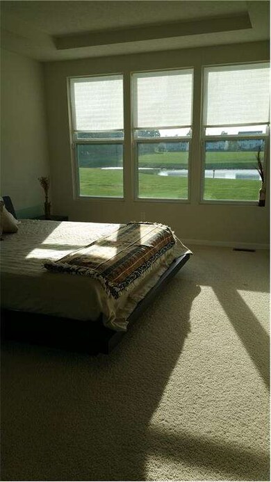 Master bedroom with recessed ceiling