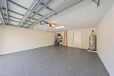 Garage with epoxy flooring