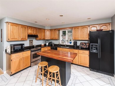 Updated kitchen with tile flooring