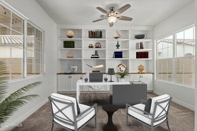 LIBRARY-OFFICE VIRTUALLY STAGED