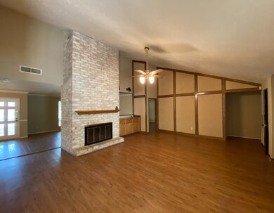 Overview of entrance, living room and family room.