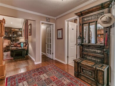 The hand scraped flooring in this home is top of t