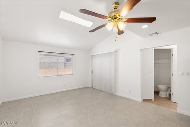Unfurnished bedroom with lofted ceiling, a ceiling
