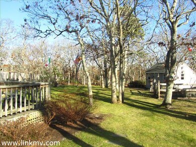 Fenced Back Yard with Large Shed