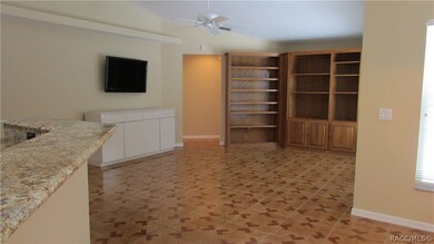 Built-in bookcases in family room