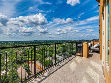 357 sq ft balcony spans the length of the unit