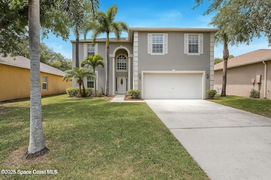 Suburban Home with Palm Trees