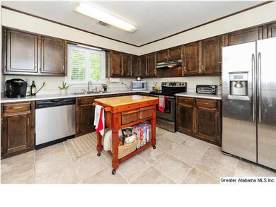 Kitchen has stainless appliances