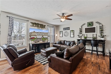 Beautiful laminate HW floors flow throughout the s