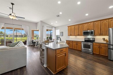 Open Kitchen, aquarium window and center opening sliding door
