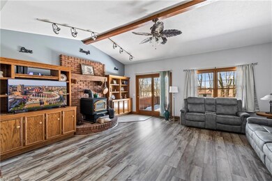 Sliding doors lead out onto the back deck.
