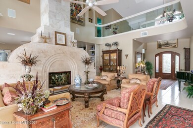 Double Sided Coral Stone Fireplace