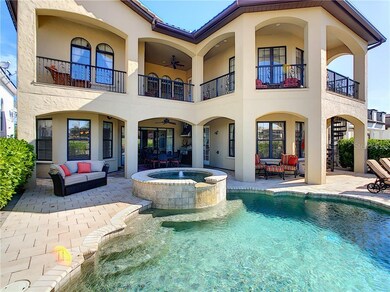 The upper balcony on this home has been extended c
