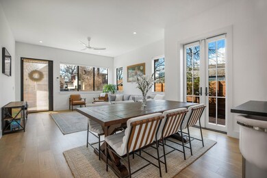 Dining room with a wealth of natural light, frenc