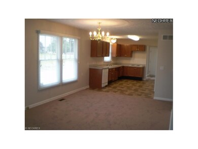 Kitchen off of the dining room area