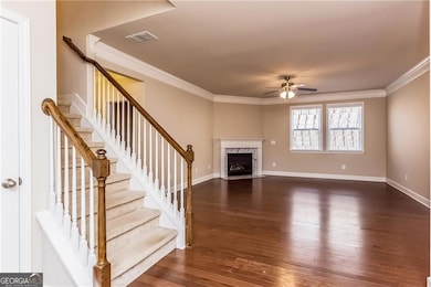 Family room with fireplace and