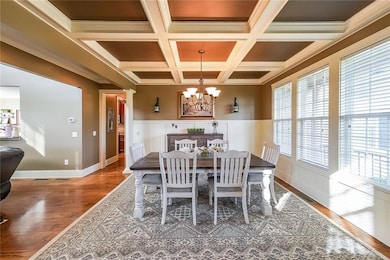 Coffered Ceiling in Dining room set the tone for entertaining!