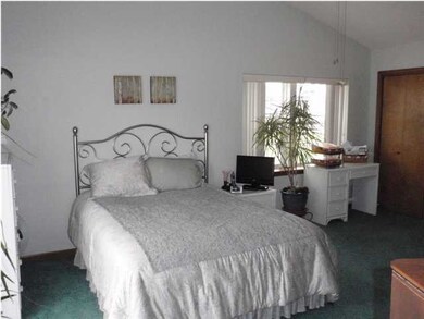 Master bedroom has vaulted ceilings, private bathr
